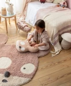 Lorena Canals Coussins Enfant Coussin Souris En Coton Rose 35x35 -Coussins enfant Soldes 2022 coussin souris en coton rose 35x35 4