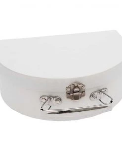 Rico Design Boîtes Et Paniers De Rangements Enfant Grande Valise En Carton Semi-circulaire Blanche à Décorer 20x15x7cm