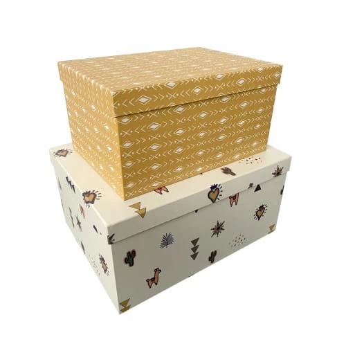 Future Home Boîtes Et Paniers De Rangements Enfant Lot De 2 Boîtes En Carton Imprimé Blanc Et Jaune 3 Future Home Boîtes Et Paniers De Rangements Enfant Lot De 2 Boîtes En Carton Imprimé Blanc Et Jaune