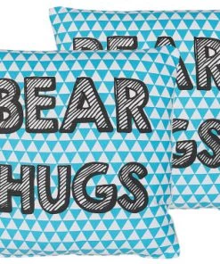 Beliani Coussins Enfant Lot De 2 Coussin Décoratifs En Tissu Bleu 40x12cm