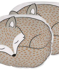 Beliani Coussins Enfant Lot De 2 Coussin Décoratifs En Tissu Gris 50x12cm