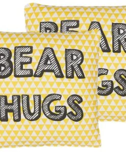 Beliani Coussins Enfant Lot De 2 Coussin Décoratifs En Tissu Jaune 40x12cm