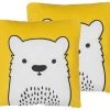Beliani Coussins Enfant Lot De 2 Coussin Décoratifs En Tissu Jaune 45x12cm -Coussins enfant Soldes 2022 lot de 2 coussin decoratifs en tissu jaune 45x12cm