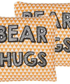 Beliani Coussins Enfant Lot De 2 Coussin Décoratifs En Tissu Orange 40x12cm