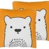 Beliani Coussins Enfant Lot De 2 Coussin Décoratifs En Tissu Orange 45x12cm -Coussins enfant Soldes 2022 lot de 2 coussin decoratifs en tissu orange 45x12cm