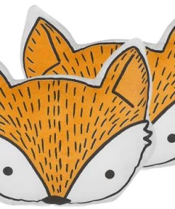 Beliani Coussins Enfant Lot De 2 Coussin Décoratifs En Tissu Orange 50x12cm