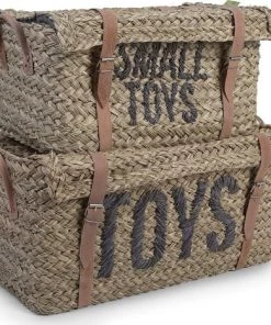 Childhome Boîtes Et Paniers De Rangements Enfant Lot De 2 Paniers De Rangement En Rotin Avec Sangles