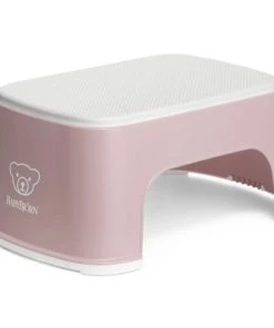 BabyBjörn Accessoires De Salle De Bain Enfant Marche Pied Rose Poudré Et Blanc
