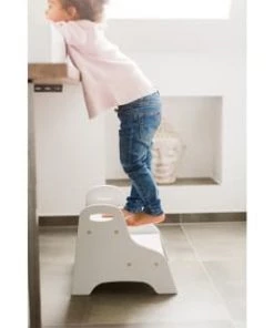 Kindsgut Accessoires De Salle De Bain Enfant Marchepied Enfant En Bois Gris -Coussins enfant Soldes 2022 marchepied enfant en bois gris 3
