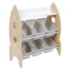 Toilinux Boîtes Et Paniers De Rangements Enfant Meuble De Rangement 6 Bacs Et 1 étagère Beige -Coussins enfant Soldes 2022 meuble de rangement 6 bacs et 1 etagere beige