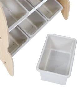 Toilinux Boîtes Et Paniers De Rangements Enfant Meuble De Rangement 6 Bacs Et 1 étagère Beige -Coussins enfant Soldes 2022 meuble de rangement 6 bacs et 1 etagere beige 5