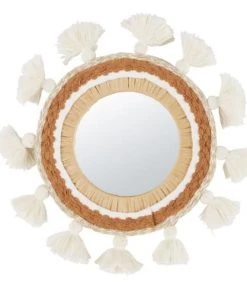Maisons Du Monde Miroirs Enfant Miroir Beige Et Terracotta à Pompons D30
