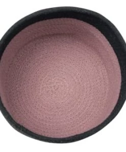 Lorena Canals Boîtes Et Paniers De Rangements Enfant Panier Bicolore En Coton Noir Et Ash Rose 22xØ21 -Coussins enfant Soldes 2022 panier bicolore en coton noir et ash rose 22xoe21 4