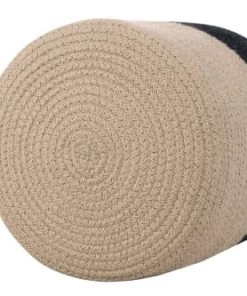 Lorena Canals Boîtes Et Paniers De Rangements Enfant Panier Bicolore En Coton Noir Et Lin 22xØ21 -Coussins enfant Soldes 2022 panier bicolore en coton noir et lin 22xoe21 3