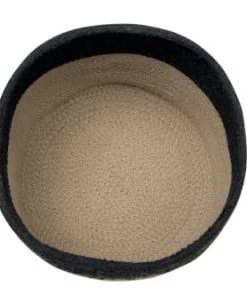 Lorena Canals Boîtes Et Paniers De Rangements Enfant Panier Bicolore En Coton Noir Et Lin 22xØ21 -Coussins enfant Soldes 2022 panier bicolore en coton noir et lin 22xoe21 5