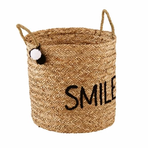 Maisons Du Monde Rangements Ados Panier Brodé En Vannerie 2 Maisons Du Monde Rangements Ados Panier Brodé En Vannerie – Image 2