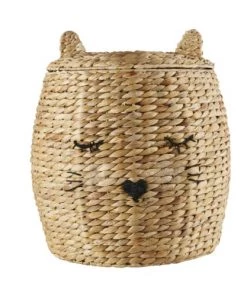 Maisons Du Monde Boîtes Et Paniers De Rangements Enfant Panier Chat En Fibre Végétale Tressée Et Laine