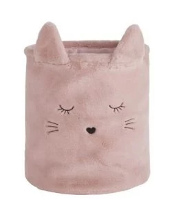 Maisons Du Monde Boîtes Et Paniers De Rangements Enfant Panier Chat Rose Et Doré