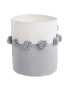 ToddleKind Boîtes Et Paniers De Rangements Enfant Panier De Rangement 100 % Coton Gris 22x25cm