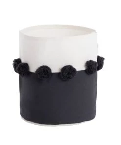 ToddleKind Boîtes Et Paniers De Rangements Enfant Panier De Rangement 100 % Coton Noir 22x25cm