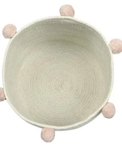 Lorena Canals Boîtes Et Paniers De Rangements Enfant Panier De Rangement En Coton Naturel Et Rose Nude -Coussins enfant Soldes 2022 panier de rangement en coton naturel et rose nude 2