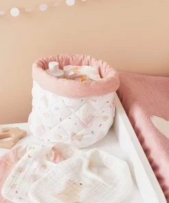 Noukie's Accessoires De Salle De Bain Enfant Panier De Toilette En Mousseline De Coton Bio Lina Et Joy (23 X 20 Cm) -Coussins enfant Soldes 2022 panier de toilette en mousseline de coton bio lina et joy 23 x 20 cm 5