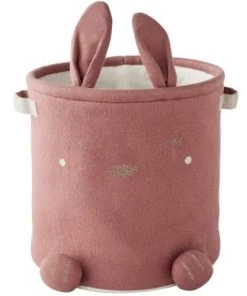 Noukie's Accessoires De Salle De Bain Enfant Panier De Toilette Rose Lina & Joy (16 X 22 Cm)