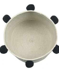 Lorena Canals Boîtes Et Paniers De Rangements Enfant Panier En Coton Beige Et Noir 30xØ30 -Coussins enfant Soldes 2022 panier en coton beige et noir 30xoe30 2