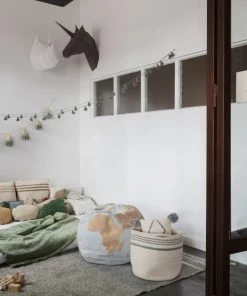 Lorena Canals Boîtes Et Paniers De Rangements Enfant Panier En Coton Bleu Ø30x30 -Coussins enfant Soldes 2022 panier en coton bleu oe30x30 11