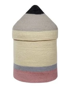 Lorena Canals Boîtes Et Paniers De Rangements Enfant Panier En Forme De Crayon En Coton Jaune Ø25x45