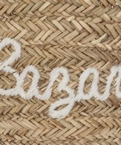 Home Maison Boîtes Et Paniers De Rangements Enfant Panier En Osier Brodé Bazar Blanc -Coussins enfant Soldes 2022 panier en osier brode bazar blanc 2