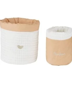 Maisons Du Monde Boîtes Et Paniers De Rangements Enfant Paniers De Rangement Dorés, écrus Et Terracotta (x2)
