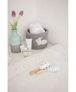 Coussins enfant Soldes 2022 -Coussins enfant Soldes 2022 petit panier de rangement en coton gris 1