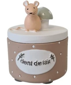 Amadeus Accessoires De Salle De Bain Enfant Petite Boîte Taupe à Dents De Lait