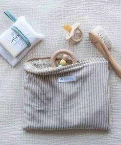 Cocoeko Accessoires De Salle De Bain Enfant Pochette Plate Rayée Bi-matiere Biscuit -Coussins enfant Soldes 2022 pochette plate rayee bi matiere biscuit 3