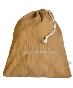 Cocoeko Boîtes Et Paniers De Rangements Enfant Pochon En Double Gaze De Coton Camel
