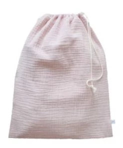 Cocoeko Boîtes Et Paniers De Rangements Enfant Pochon En Double Gaze De Coton Rose Pale -Coussins enfant Soldes 2022 pochon en double gaze de coton rose pale 3