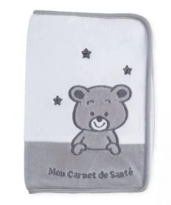 Kinousses Accessoires De Salle De Bain Enfant Protège Carnet De Santé Bébé Blanc Velours