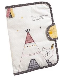 Sauthon Accessoires De Salle De Bain Enfant Protège Carnet De Santé En Coton Beige