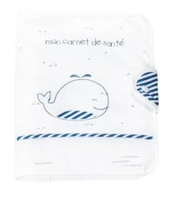 Sauthon Accessoires De Salle De Bain Enfant Protège Carnet De Santé En Coton Blanc