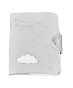 Sauthon Accessoires De Salle De Bain Enfant Protège Carnet De Santé En Coton Gris
