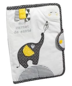 Sauthon Accessoires De Salle De Bain Enfant Protège Carnet De Santé En Coton Gris