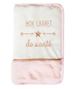 Home Maison Accessoires De Salle De Bain Enfant Protège Carnet De Santé Enfant Jolly Rose/Ecru 26x17
