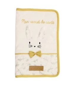 Home Maison Accessoires De Salle De Bain Enfant Protège Carnet De Santé Enfant Leafy Bunny Coton Ecru