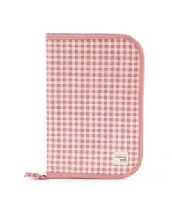 Walking Mum Accessoires De Salle De Bain Enfant Protège Carnet De Santé I Love Vichy Rose