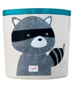 3 Sprouts Boîtes Et Paniers De Rangements Enfant Sac à Jouets Raton Laveur