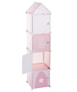 Home Maison Boîtes Et Paniers De Rangements Enfant Tour De Rangement Enfant Rose 34x32x140