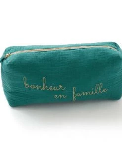 Cocoeko Accessoires De Salle De Bain Enfant Trousse De Toilette Week-end Vert Sapin -Coussins enfant Soldes 2022 trousse de toilette bonheur en famille vert sapin
