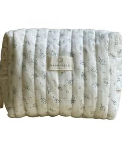 Gabrielle Paris Accessoires De Salle De Bain Enfant Trousse De Toilette En Gaze De Coton Biologique à Motifs Crème -Coussins enfant Soldes 2022 trousse de toilette en gaze de coton bio a motifs blanc 1