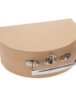 Rico Design Boîtes Et Paniers De Rangements Enfant Valise En Carton Semi-circulaire à Décorer 20x15x7cm